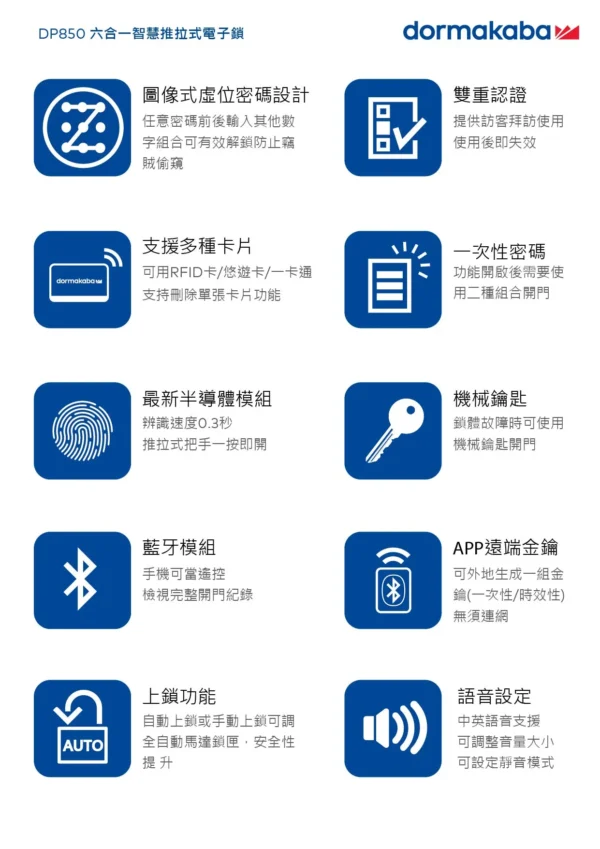 電子鎖推薦｜DP850 六合一推拉式電子鎖｜士林研究鎖