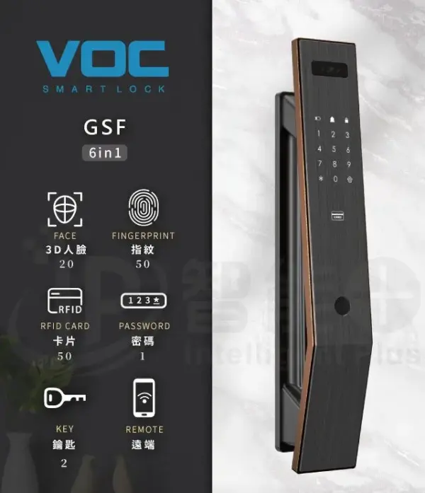 voc電子鎖｜VOC GS-F(人臉)｜士林研究鎖