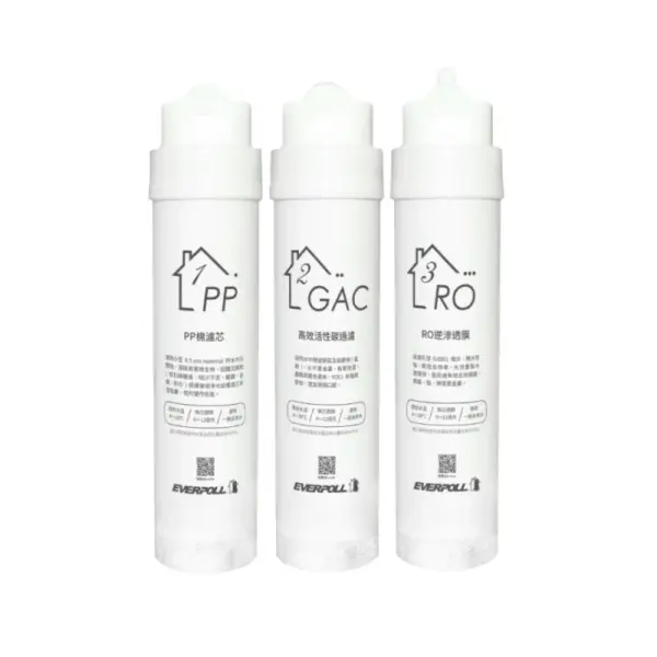 愛科濾淨 RO-115AI桌上型智慧飲水機-專用濾芯3入組(第1.2.3道)